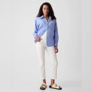 Gap Maternity White Full Panel Slim Straight Jeans | Size 30/10 long